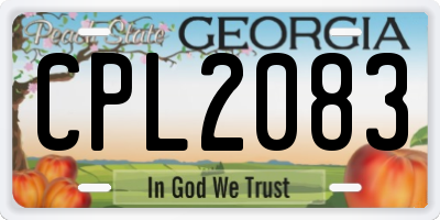 GA license plate CPL2083