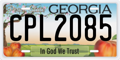 GA license plate CPL2085