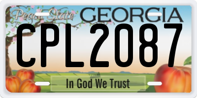 GA license plate CPL2087