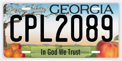 GA license plate CPL2089