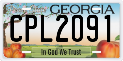 GA license plate CPL2091
