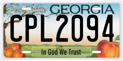 GA license plate CPL2094