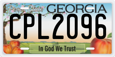 GA license plate CPL2096