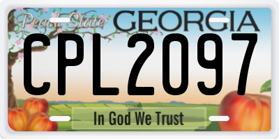 GA license plate CPL2097