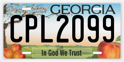 GA license plate CPL2099