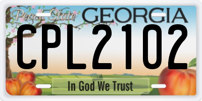 GA license plate CPL2102