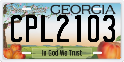 GA license plate CPL2103