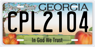 GA license plate CPL2104