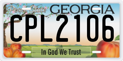 GA license plate CPL2106