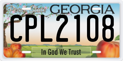 GA license plate CPL2108