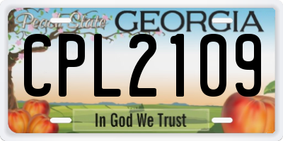 GA license plate CPL2109