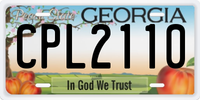 GA license plate CPL2110