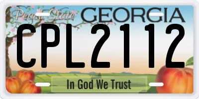 GA license plate CPL2112