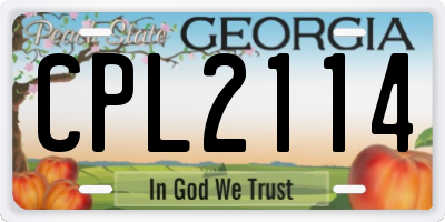GA license plate CPL2114