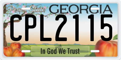 GA license plate CPL2115