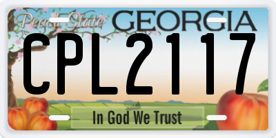 GA license plate CPL2117