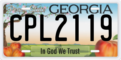 GA license plate CPL2119