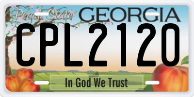 GA license plate CPL2120