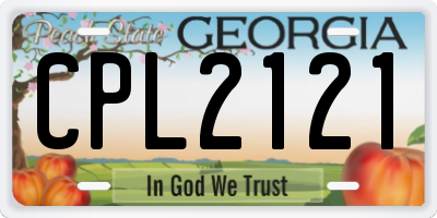GA license plate CPL2121
