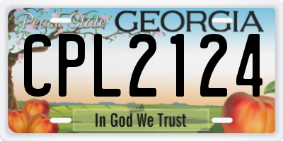 GA license plate CPL2124