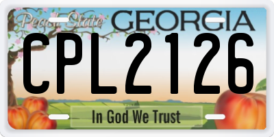 GA license plate CPL2126