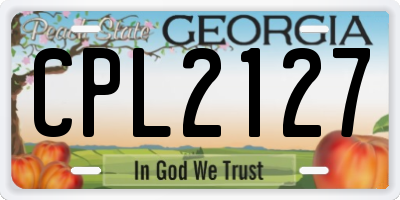 GA license plate CPL2127