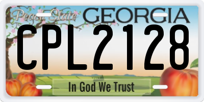 GA license plate CPL2128