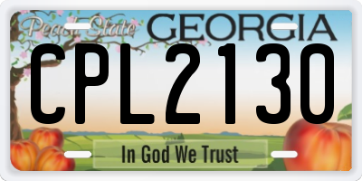 GA license plate CPL2130