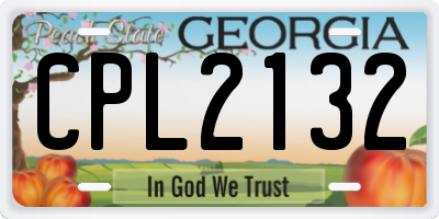 GA license plate CPL2132