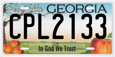 GA license plate CPL2133
