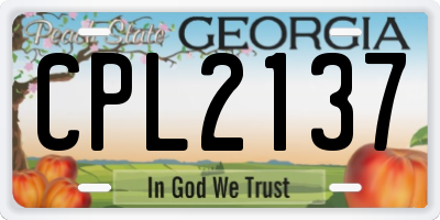GA license plate CPL2137