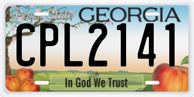 GA license plate CPL2141