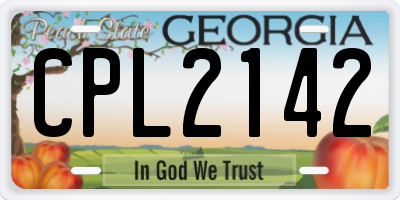 GA license plate CPL2142