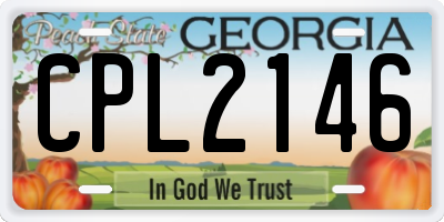 GA license plate CPL2146