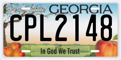 GA license plate CPL2148