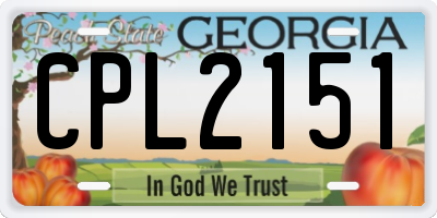 GA license plate CPL2151