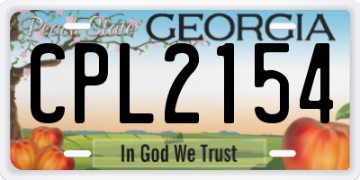 GA license plate CPL2154