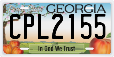 GA license plate CPL2155