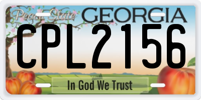 GA license plate CPL2156