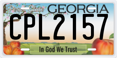 GA license plate CPL2157