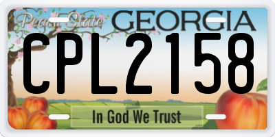 GA license plate CPL2158