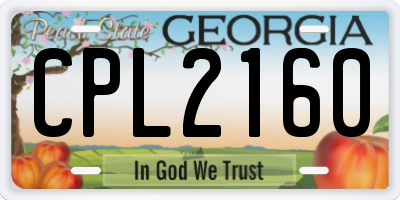 GA license plate CPL2160