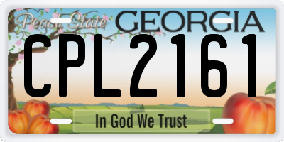 GA license plate CPL2161