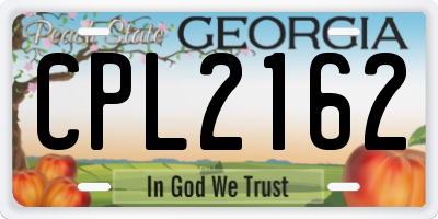 GA license plate CPL2162