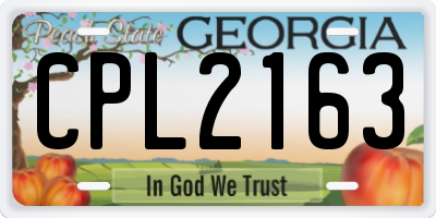 GA license plate CPL2163