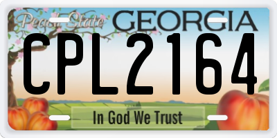 GA license plate CPL2164