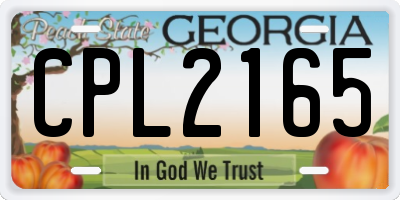 GA license plate CPL2165
