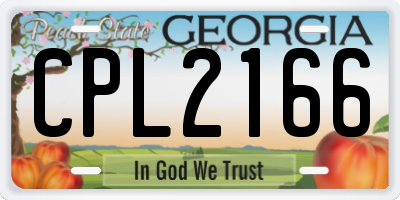 GA license plate CPL2166