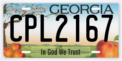 GA license plate CPL2167