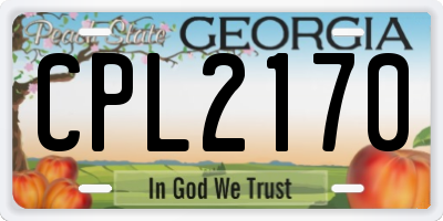 GA license plate CPL2170